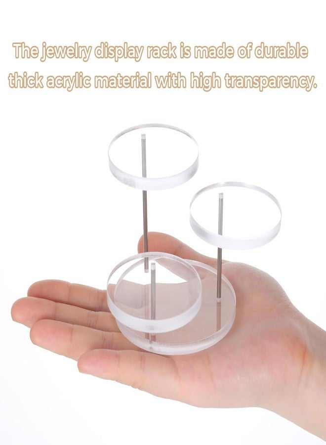 LINYUEARUI Acrylic Display Risers for Collectibles - 3 Tier Crystal Shelf Stand for Jewelry, Mini Figures, Rocks & Gems, Clear Organizer for Store Countertop or Home (Round Design) - Image 4